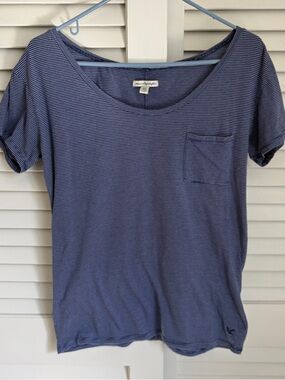 American Eagle Outfitters Navy Striped Tee